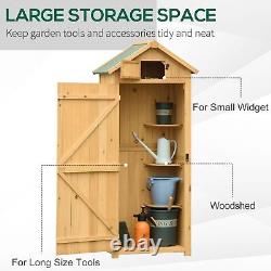 Garden Shed Utility 3 Shelves Wood Outdoor 77 x 54.2 x 179cm Brown