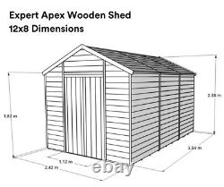 Garden Shed Wooden Shed 12 x 8ft T&G Window Double Door BillyOh Expert
