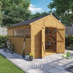 Garden Shed Wooden Shed Workshop 12 x 10ft Outdoor Apex Roof T&G Windows