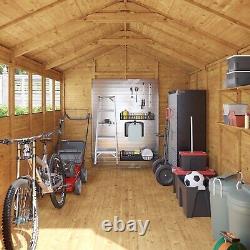 Garden Shed Wooden Shed Workshop 12 x 10ft Outdoor Apex Roof T&G Windows