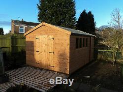 Garden Shed Workshop 16x10ft Wooden Heavy duty Timber