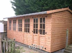 Garden Shed Workshop 20x8 ft Wooden Heavy Duty Timber building free fitting