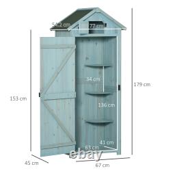 Garden Storage Shed 3 Shelves Tool House with Asphalt Roof 77 x 54 x 179 cm