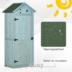 Garden Storage Shed 3 Shelves Tool House with Asphalt Roof 77 x 54 x 179 cm