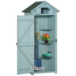 Garden Storage Shed 3 Shelves Tool House with Asphalt Roof 77 x 54 x 179 cm