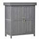 Garden Storage Shed Wood Small Two Door Outdoor Roof Tool Sheds Shelves Backyard