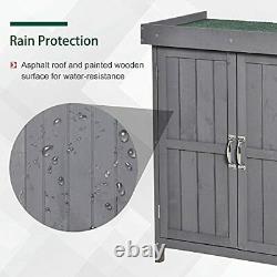 Garden Storage Shed Wood Small Two Door Outdoor Roof Tool Sheds Shelves Backyard