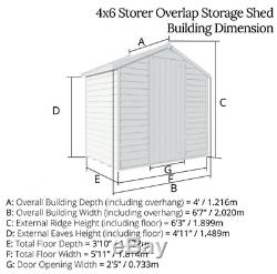 Garden Storage Shed Wooden 6x4 Large Tools Apex Roof with Tongue & Groove Door NEW