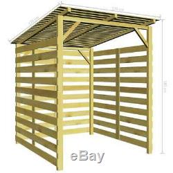 Garden Storage Shed Wooden Canopy With 3 Walls Patio Pergola Gazebo Arbour Cabin
