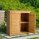 Garden Storage Shed Wooden Double Doors Outdoor Tool House 2 Shelves Cupboard UK