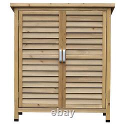 Garden Storage Shed Wooden Garage Organisation Outdoor Cabinet, 87x46.5x96.5cm