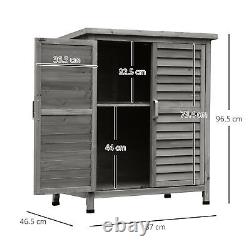 Garden Storage Shed Wooden Garage Organisation Outdoor Cabinet, Grey