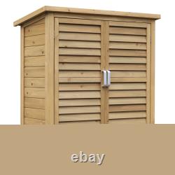 Garden Storage Shed Wooden Garage Organisation Outdoor Cabinet with Doors