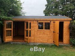 Garden Summerhouse/shed 20X10,13mm t+g partition at 10ft 3X2frame 1 floor
