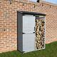 Garden Tool Shed with Log Store Pressure Treated Outdoor/Lawn Wood Storage