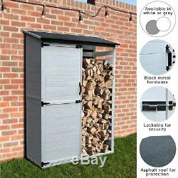 Garden Tool Shed with Log Store Pressure Treated Outdoor/Lawn Wood Storage