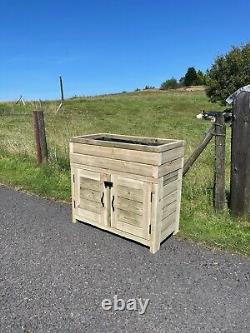 Garden Wooden Planter Storage Double Door