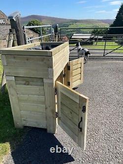 Garden Wooden Planter Storage Double Door