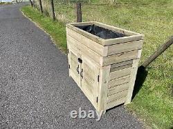 Garden Wooden Planter Storage Double Door