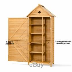 Garden Wooden Storage Shed Outdoor Tools Cabinet Utility Unit 5 shelves Lockable