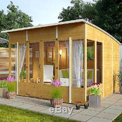 Garden Wooden Summer House Sunroom Outdoor Log Shed Cabin Patio Large 10x10 NEW