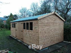 Garden Workshop Shed 20x10ft Heavy Duty wooden Timber building free fitting