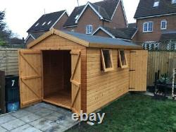 Garden shed 14x8 opening windows 13mm t+g cladding 3x2 frame 1 thick floor