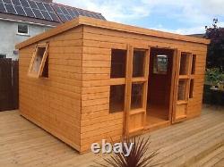 Garden shed Summerhouse 14X10 opening windows 13mm t+g 3x2 frame 1thick floor