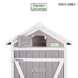 Garden tool storage shed by Garden Universe Grey wooden shed store toy potting
