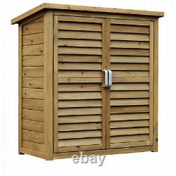 HYGRAD Wooden Outdoor Garden Cabinet Utility Storage Tools Shelf Store Box Shed