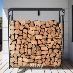 Heavy Duty Outdoor Wooden Log Store Metal Garden Firewood Storage Shed Snowproof