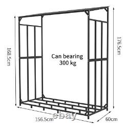 Heavy Duty Outdoor Wooden Log Store Metal Garden Firewood Storage Shed Snowproof