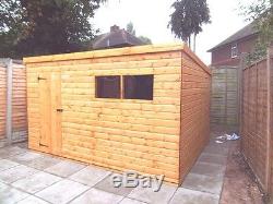Heavy Duty Pent Garden Storage Shed Quality Timber Fully Assembled 108 Ft New