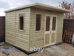 Heavy duty loglap wooden summerhouse pressure treated garden shed or garden room