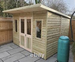 Heavy duty loglap wooden summerhouse pressure treated garden shed or garden room