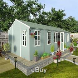 Huge Summer House Patio Garden Wooden Large Outdoor Building Shed Cabin 20X10