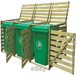 Impregnated Triple Wheelie Shed for 3 of 240 L Garbage Bins Garden Large Storage