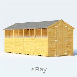 Keeper Overlap Apex Windowed Garden Wooden Outdoor Family Storage Shed 16 x 6