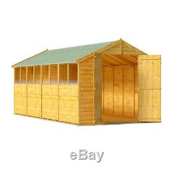 Keeper Overlap Wooden Garden Shed Storage Double Door Wood Store Apex Roof Felt