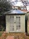 LARGE, 47 SQ FT WOOD SUMMER HOUSE GARDEN SHED With GLASS ROOF, LIGHTS, ELECTRICITY