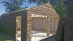 Larch Wooden Garage, Garden Buildings Solid Timber Garden Sheds Bespoke