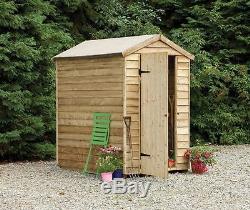 Larchlap Wooden Overlap Apex Garden Security Shed 4 x 6ft