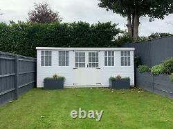 Large 19' x 10' Garden Shed Summerhouse Home Office High Quality including base