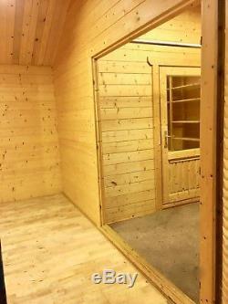Large Log Cabin Shed Office Summer House Sauna Garden Wooden Building Structure