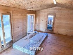 Large Slatted Wooden Summer House Log Cabin Garden Shed