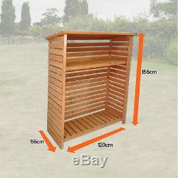 Large Wood Store Firewood Wooden Outdoor Garden Log Storage Shed With Shelf