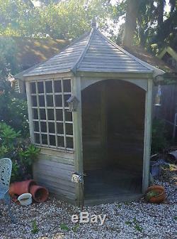 Large wooden garden summer house/pagoda shed/gazebo with wood floor