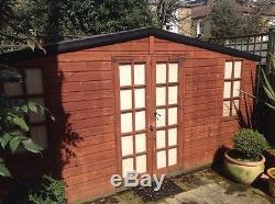 Large wooden summer house / garden shed 74 x 165 inches