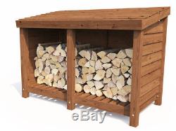 Log Store Wood Storage Outdoor Firewood Wooden Kindling Garden Shed 6'0 x 3'0