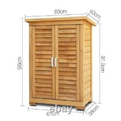 Medium Portable Wooden Outdoor Garden Cabinet Shed Shelf Cupboard Storage Tools